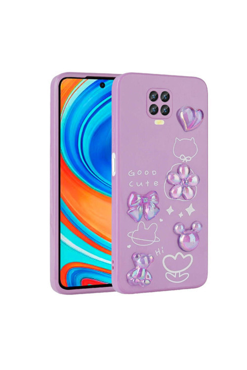 20068310 Xiaomi Redmi Note 9 Pro Uyumlu Kılıf Renkli Kabartma Figürlü Parlak Telefon Kılıfı Kapak