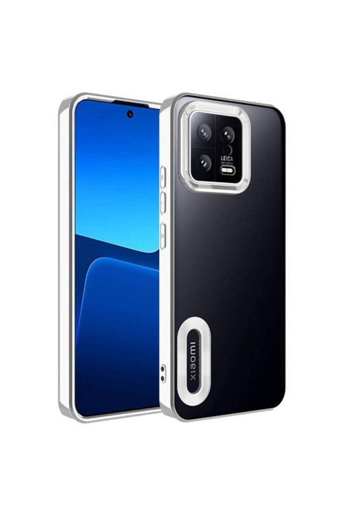20068310 Xiaomi Mi 13 Uyumlu Kılıf Şeffaf Logo Gösteren Parlak Renkli Kenar Telefon Kılıfı Kapak
