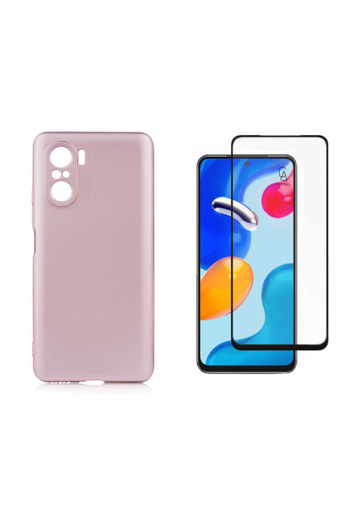 20068310 Xiaomi Poco F3 İle Uyumlu Soft Yumuşak Telefon Kılıfı Ve 5D Tam Kaplayan Cam Ekran Koruyucu