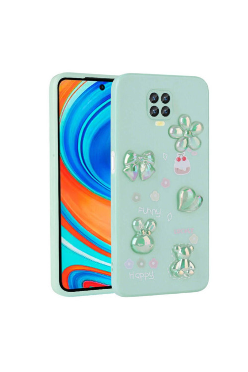 20068310 Xiaomi Redmi Note 9 Pro Uyumlu Kılıf Renkli Kabartma Figürlü Parlak Telefon Kılıfı Kapak