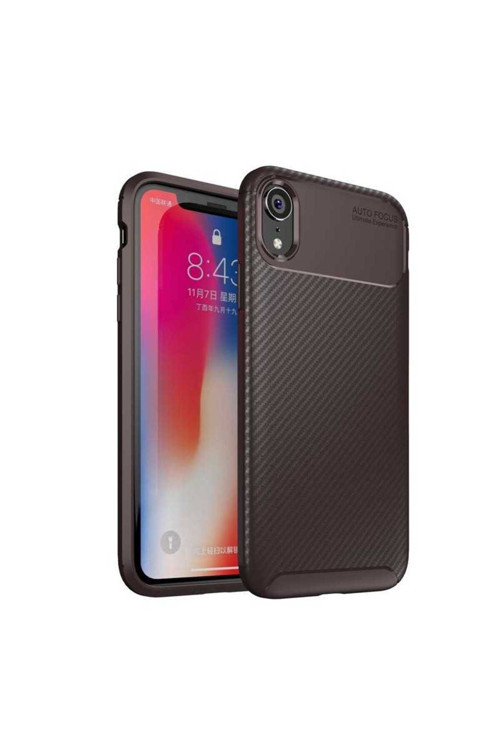 20068310 Apple İphone Xr 6.1 İle Uyumlu Kılıf Focus Karbon Tasarım Telefon Kılıfı Kapak