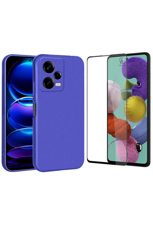 20068310 Xiaomi Redmi Note 12 Pro Uyumlu Soft Yumuşak Telefon Kılıfı Ve 5D Tam Kaplayan Cam Ekran Koruyucu