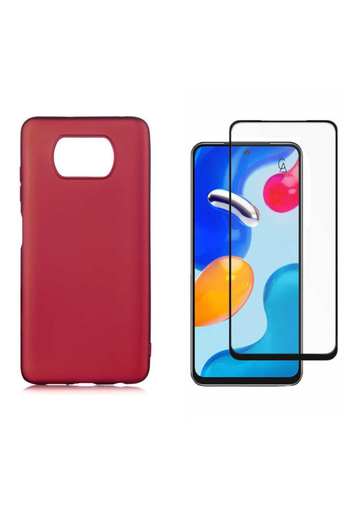 20068310 Xiaomi Poco X3 Pro İle Uyumlu Soft Yumuşak Telefon Kılıfı Ve 5D Tam Kaplayan Cam Ekran Koruyucu