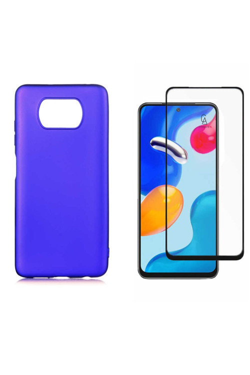 20068310 Xiaomi Poco X3 Pro İle Uyumlu Soft Yumuşak Telefon Kılıfı Ve 5D Tam Kaplayan Cam Ekran Koruyucu