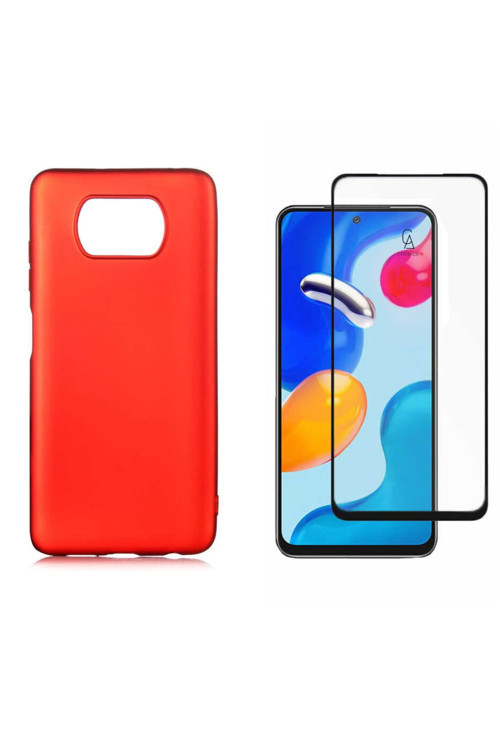 20068310 Xiaomi Poco X3 Pro İle Uyumlu Soft Yumuşak Telefon Kılıfı Ve 5D Tam Kaplayan Cam Ekran Koruyucu
