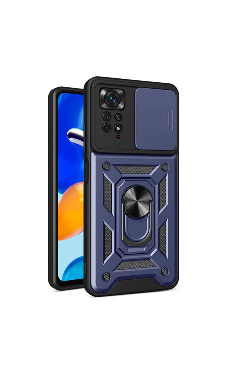 20068310 Xiaomi Redmi Note 11 Pro 4G İle Uyumlu Kılıf Magnetik Standlı Kamera Korumalı Sürgülü Kapak