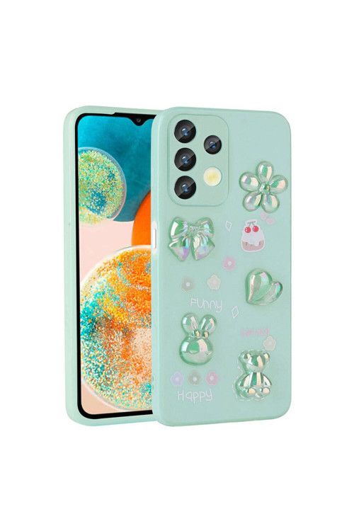 20068310 Samsung Galaxy A13 4G Uyumlu Kılıf Renkli Kabartma Figürlü Parlak Telefon Kılıfı Kapak