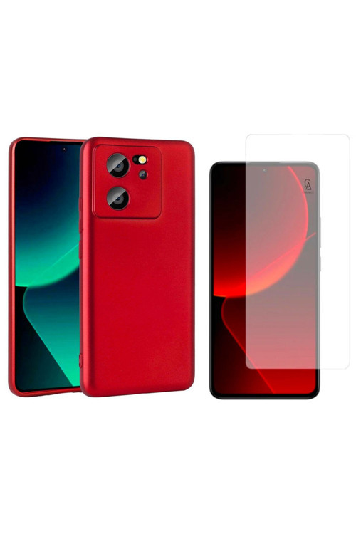 20068310 Xiaomi Mi 13T Pro Uyumlu Kılıf Soft Yumuşak Telefon Kılıfı Ve Temperli Cam Ekran Koruyucu