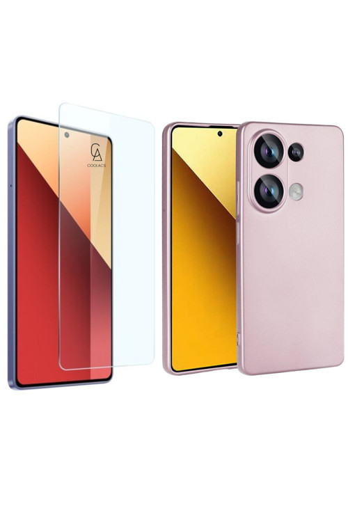 20068310 Xiaomi Redmi Note 13 Pro 4G Uyumlu Kılıf Soft Yumuşak Telefon Kılıfı Ve Temperli Cam Ekran Koruyucu