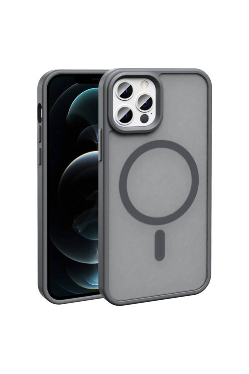 20068310 Apple İphone 12 Pro İle Uyumlu Kılıf Magsafe Şarj Özellikli Mat Arka Yüzeyli Kapak