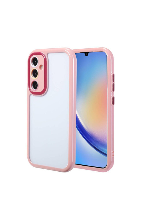 20068310 Samsung Galaxy A34 Uyumlu Kılıf Kamera Korumalı Renkli Kenar Ve Çerçeve Tasarımlı Kapak