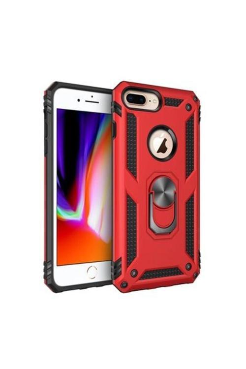 20068310 İphone 7 Plus İle Uyumlu Kılıf Tam Koruma Yüzüklü Standlı Tank Gövdeli Telefon Kılıfı Kapak