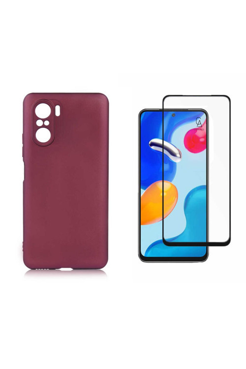 20068310 Xiaomi Redmi K40 İle Uyumlu Soft Yumuşak Telefon Kılıfı Ve 5D Tam Kaplayan Cam Ekran Koruyucu