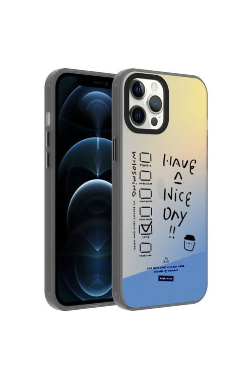 20068310 Apple İphone 12 Pro Max Uyumlu Kılıf İyi Günler Temalı Telefon Kılıfı Kapak