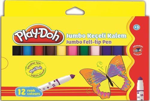 12 Renk Jumbo Keçeli Kalem 8 Mm Karton Kutu Play-Ke010