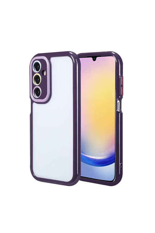 20068310 Samsung Galaxy A25 Uyumlu Kılıf Kamera Korumalı Renkli Kenar Ve Çerçeve Tasarımlı Kapak