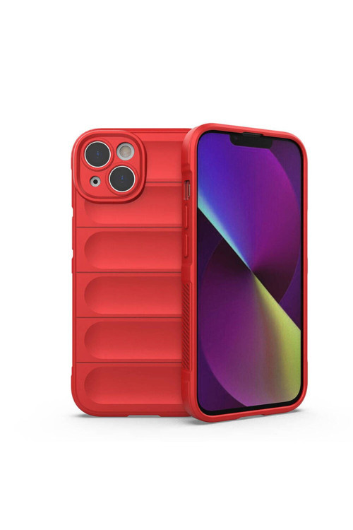 20068310 Apple İphone 14 Uyumlu Kılıf Esnek Tpu Oyuklu Arka Yüzey Tasarımlı Silikon Kapak
