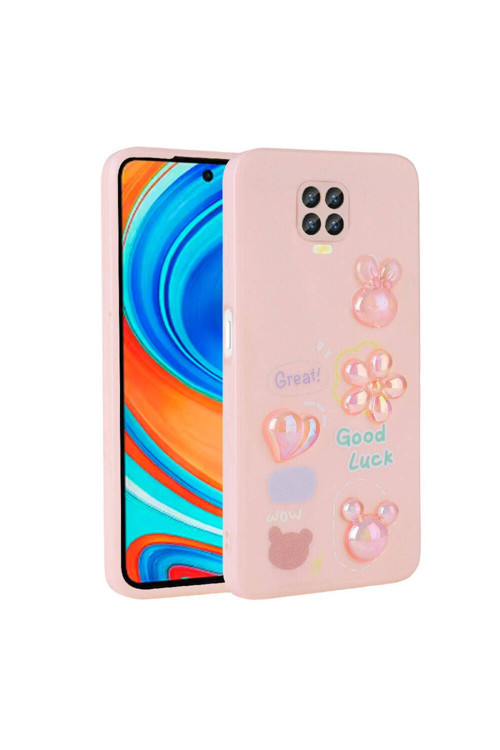 20068310 Xiaomi Redmi Note 9 Pro Uyumlu Kılıf Renkli Kabartma Figürlü Parlak Telefon Kılıfı Kapak