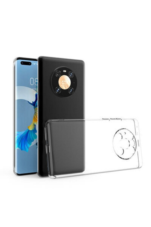20068310 Huawei Mate 40 Pro Ile Uyumlu Kılıf Şeffaf Kamera Korumalı Esnek Silikon Telefon Kılıfı Kapak