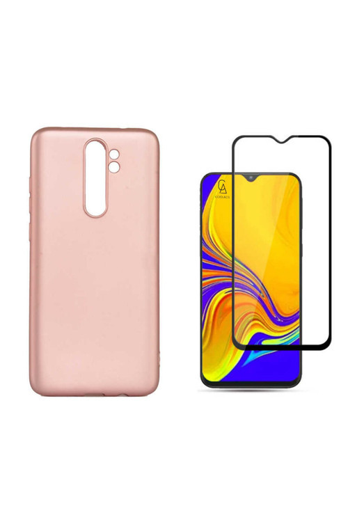 20068310 Xiaomi Redmi Note 8 Pro İle Uyumlu Soft Yumuşak Telefon Kılıfı Ve 5D Tam Kaplayan Cam Ekran Koruyucu