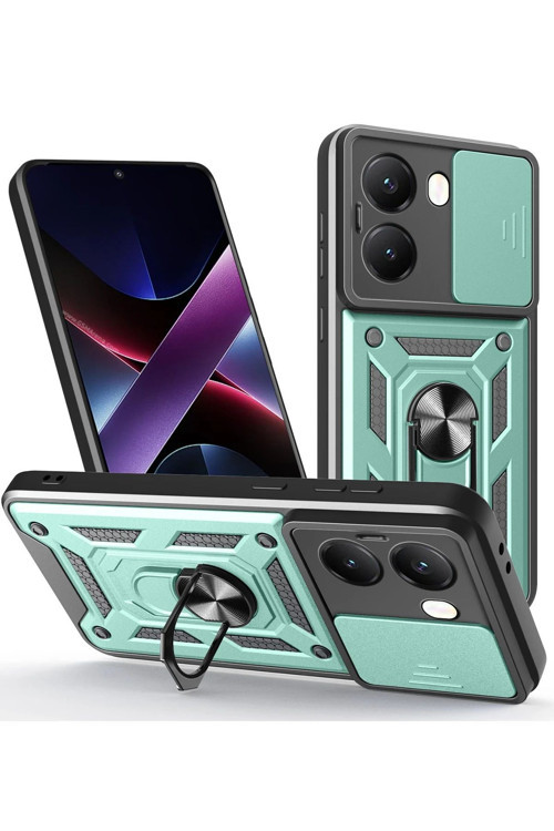 20068310 Xiaomi Poco X7 Pro İle Uyumlu Kılıf Magnetik Standlı Kamera Korumalı Sürgülü Kapak