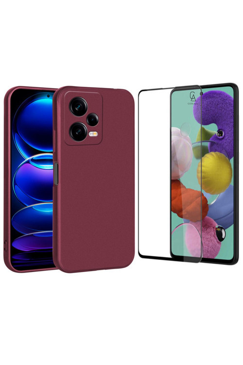 20068310 Xiaomi Redmi Note 12 Pro Uyumlu Soft Yumuşak Telefon Kılıfı Ve 5D Tam Kaplayan Cam Ekran Koruyucu