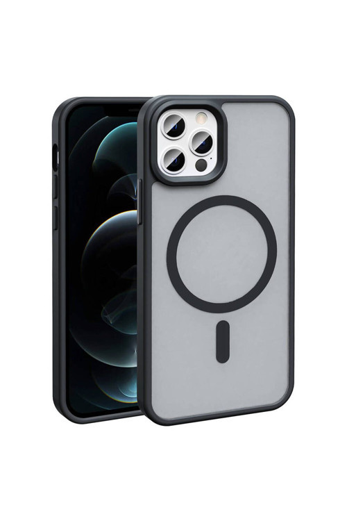 20068310 Apple İphone 12 Pro İle Uyumlu Kılıf Magsafe Şarj Özellikli Mat Arka Yüzeyli Kapak