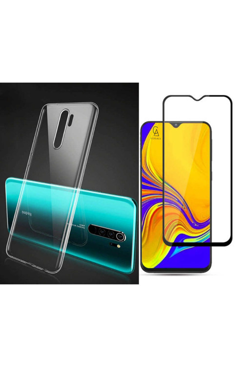 20068310 Xiaomi Redmi Note 8 Pro İle Uyumlu Soft Yumuşak Telefon Kılıfı Ve 5D Tam Kaplayan Cam Ekran Koruyucu