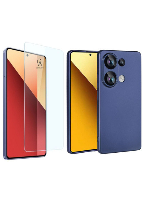 20068310 Xiaomi Redmi Note 13 Pro 4G Uyumlu Kılıf Soft Yumuşak Telefon Kılıfı Ve Temperli Cam Ekran Koruyucu
