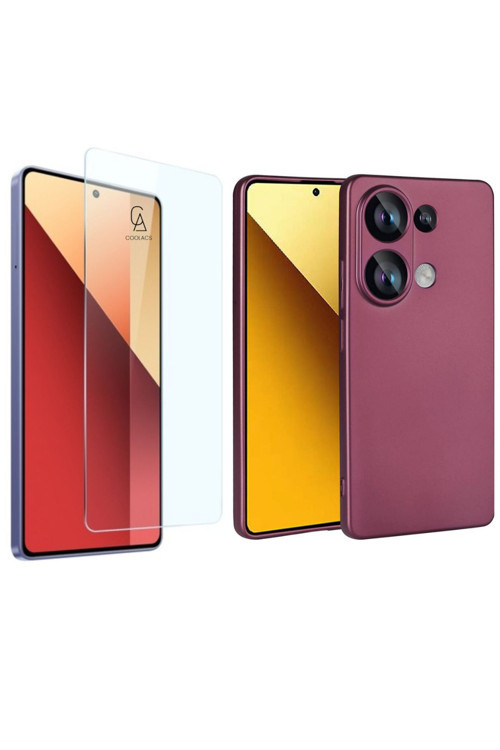20068310 Xiaomi Redmi Note 13 Pro 4G Uyumlu Kılıf Soft Yumuşak Telefon Kılıfı Ve Temperli Cam Ekran Koruyucu