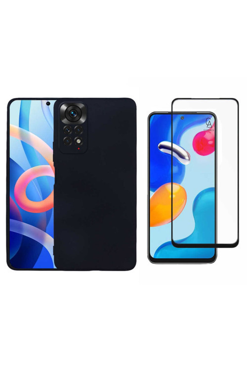 20068310 Xiaomi Redmi Note 11 İle Uyumlu Soft Yumuşak Telefon Kılıfı Ve 5D Tam Kaplayan Cam Ekran Koruyucu