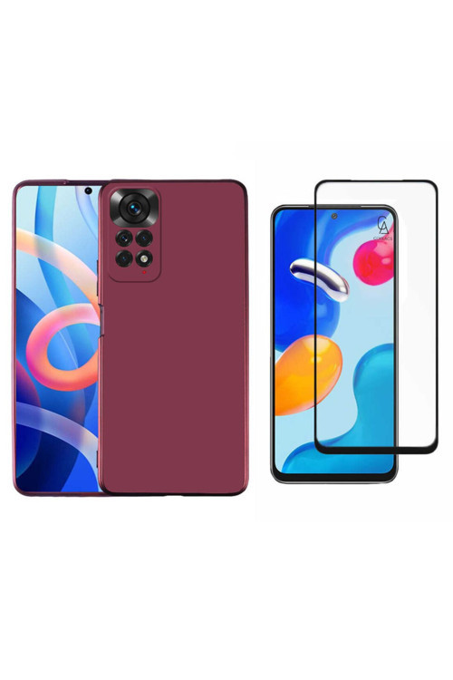 20068310 Xiaomi Redmi Note 11 İle Uyumlu Soft Yumuşak Telefon Kılıfı Ve 5D Tam Kaplayan Cam Ekran Koruyucu