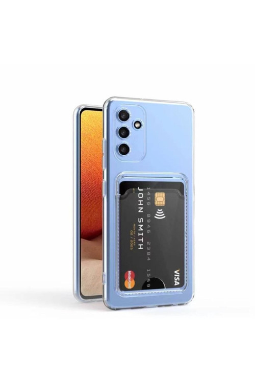 20068310 Samsung Galaxy A54 5G Ile Uyumlu Kılıf Kartlıklı Kartvizitli Şeffaf Telefon Kılıfı Kapak