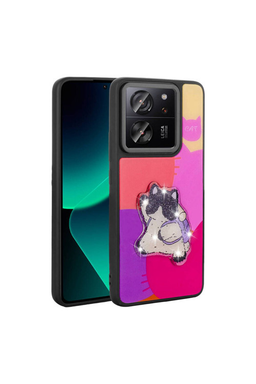 20068310 Xiaomi Mi 13T İle Uyumlu Kılıf Parlayan Kabartmalı İkonik Figürlü Silikon Kapak
