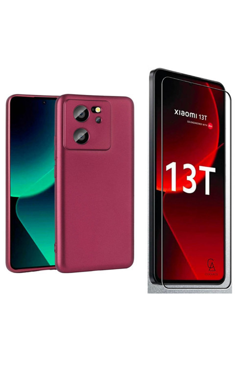 20068310 Xiaomi Mi 13T İle Uyumlu Kılıf Soft Yumuşak Telefon Kılıfı Ve Temperli Cam Ekran Koruyucu