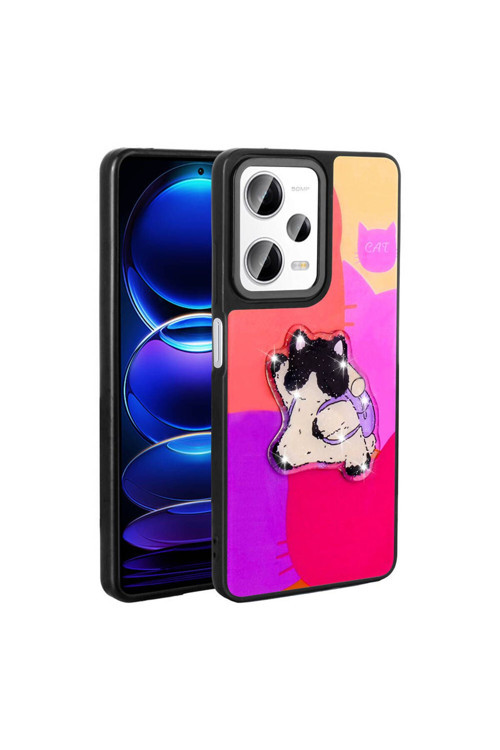 20068310 Xiaomi Redmi Note 12 Pro 5G İle Uyumlu Kılıf Parlayan Kabartmalı İkonik Figürlü Silikon Kapak