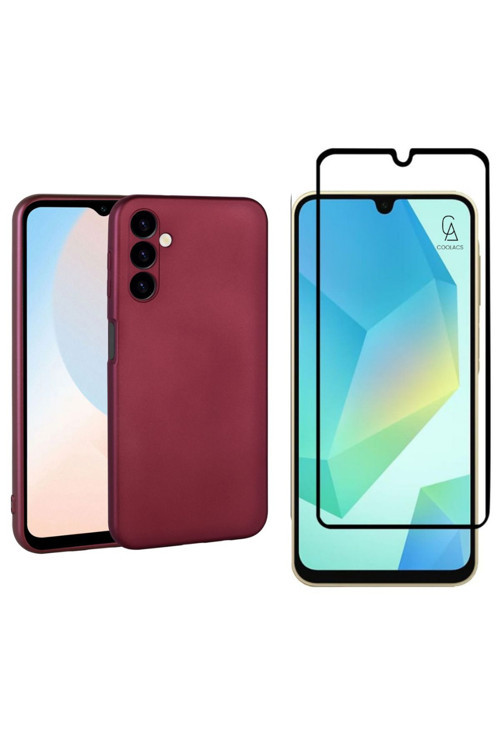 20068310 Samsung Galaxy A16 İle Uyumlu Telefon Kılıfı Ve 5D Tam Kaplayan Cam Ekran Koruyucu