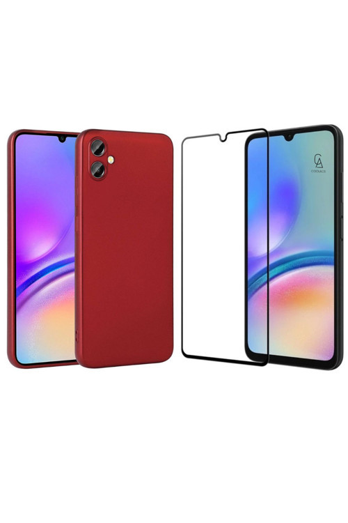 20068310 Samsung Galaxy A05 İle Uyumlu Telefon Kılıfı Ve 5D Tam Kaplayan Cam Ekran Koruyucu