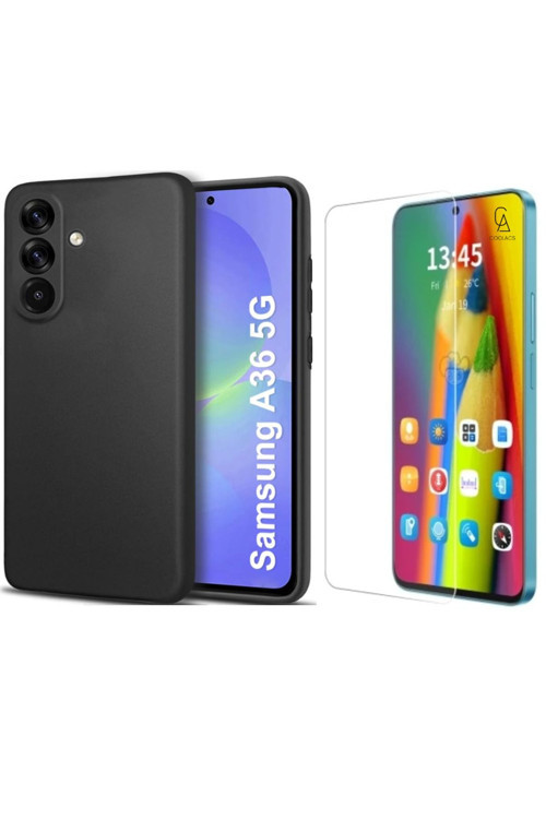 20068310 Samsung Galaxy A36 Uyumlu Kılıf Esnek Silikon Telefon Kılıfı Ve Temperli Cam Ekran Koruyucu