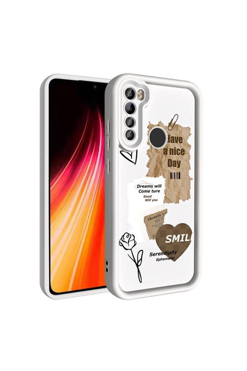 20068310 Xiaomi Redmi Note 8 İle Uyumlu Kılıf Kamera Korumalı Yüzeyi Baskılı Arka Kapak