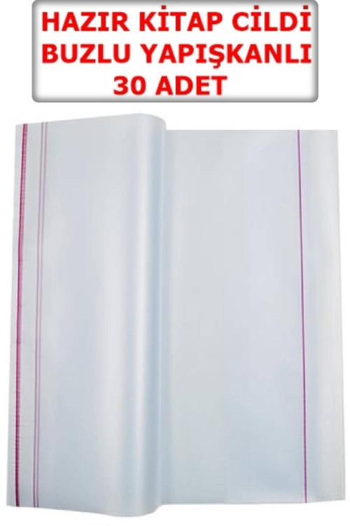 Hazır Yapışkanlı Kitap Kabı Buzlu Şeffaf 30'Lu