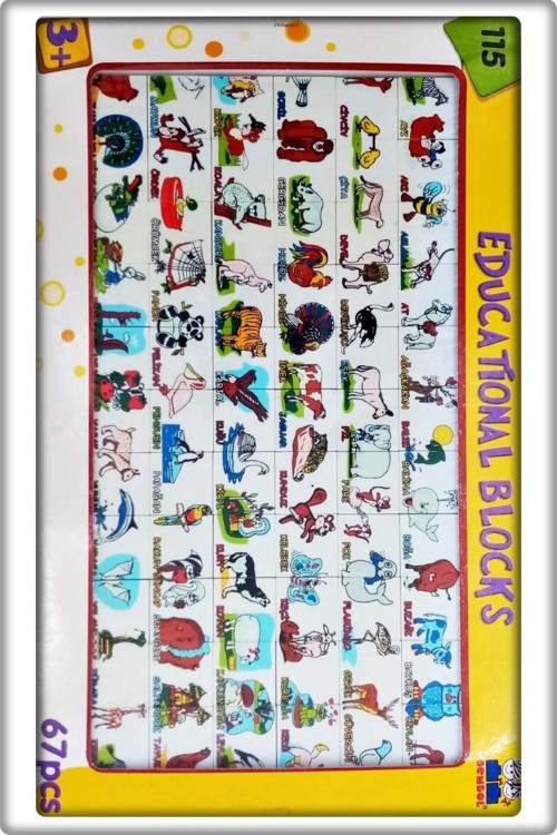 Eğitim Blokları Plastik 67 Hayvan Resimli 25,5X42,5 Cm