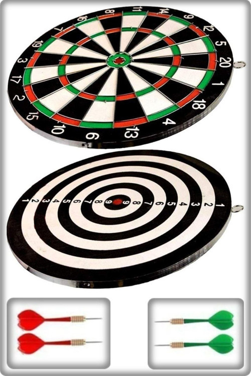 Çift Taraflı 29 Cm Dart Tahtası Ve 4Adet Ok