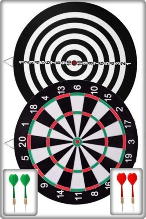 Çift Taraflı 36 Cm Dart Tahtası Ve 4Adet Ok