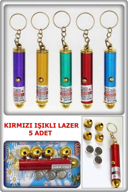 Kedi-Köpek Lazeri (Yer İşaretleme) 5 Adet (Bir Lazer 3 Pil Ve 4 Başlık İçerir)