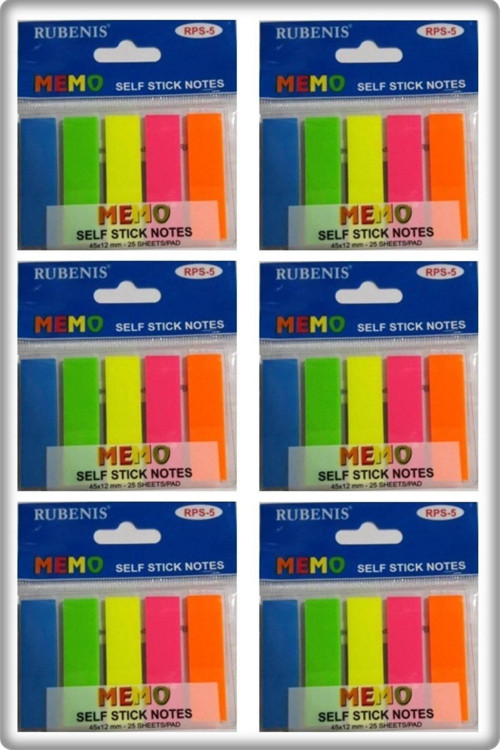 Memo Rps-5 Yapışkanlı Film Index Yapışkanlı Ayraç 12X45 Mm 6 Adet