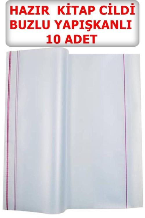 Hazır Yapışkanlı  Kitap Kabı Buzlu Şeffaf 10 Lu