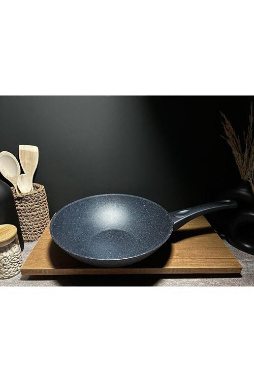 Granit Yanmaz Yapışmaz Wok Tava 28Cm