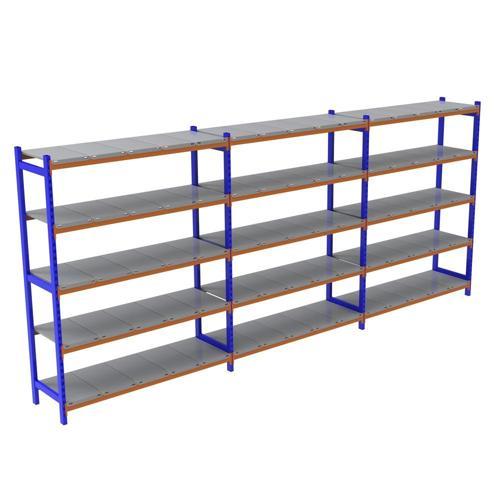 5 Katlı 3'lü Depo Rafı - 150-300 Kg Taşıma Kapasiteli Hafif Rack Raf