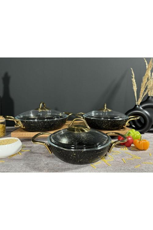 6 Parça Yanmaz Yapışmaz Granit Omlet Seti